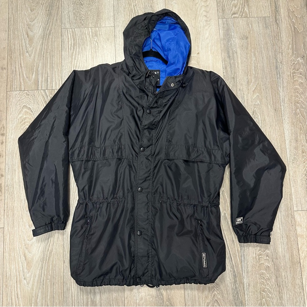Helly Hansen Packable Black Jacket with Blue Hood - image 7
